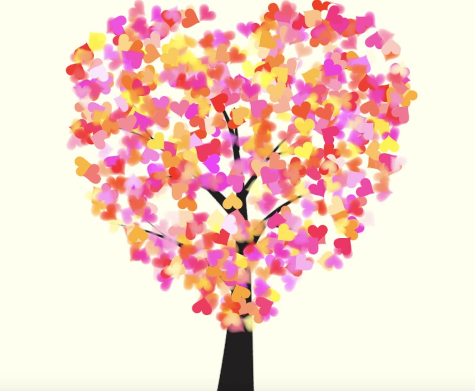 love tree made of hearts