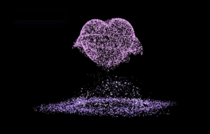 romantic particle heart